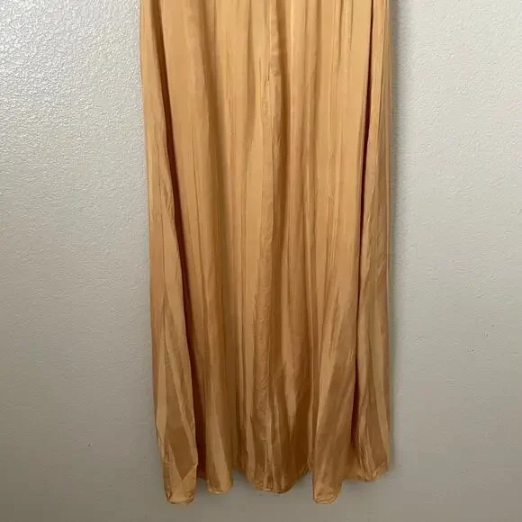 Shona Joy Dress Womens Size 8 Yellow Gold Split Skirt Midi Slit Cocktail Evening - Picture 7 of 12